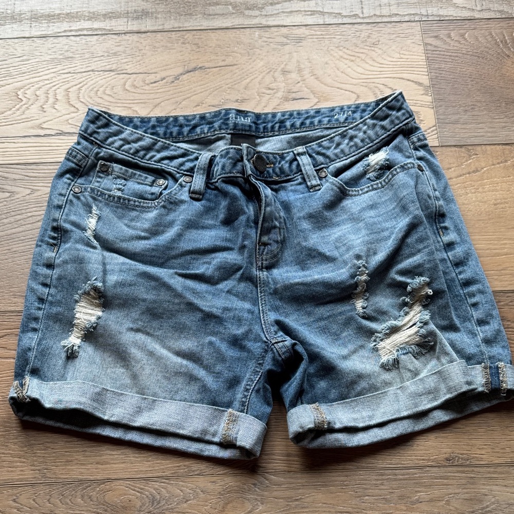 a.n.a Distressed Blue Jean Shorts
